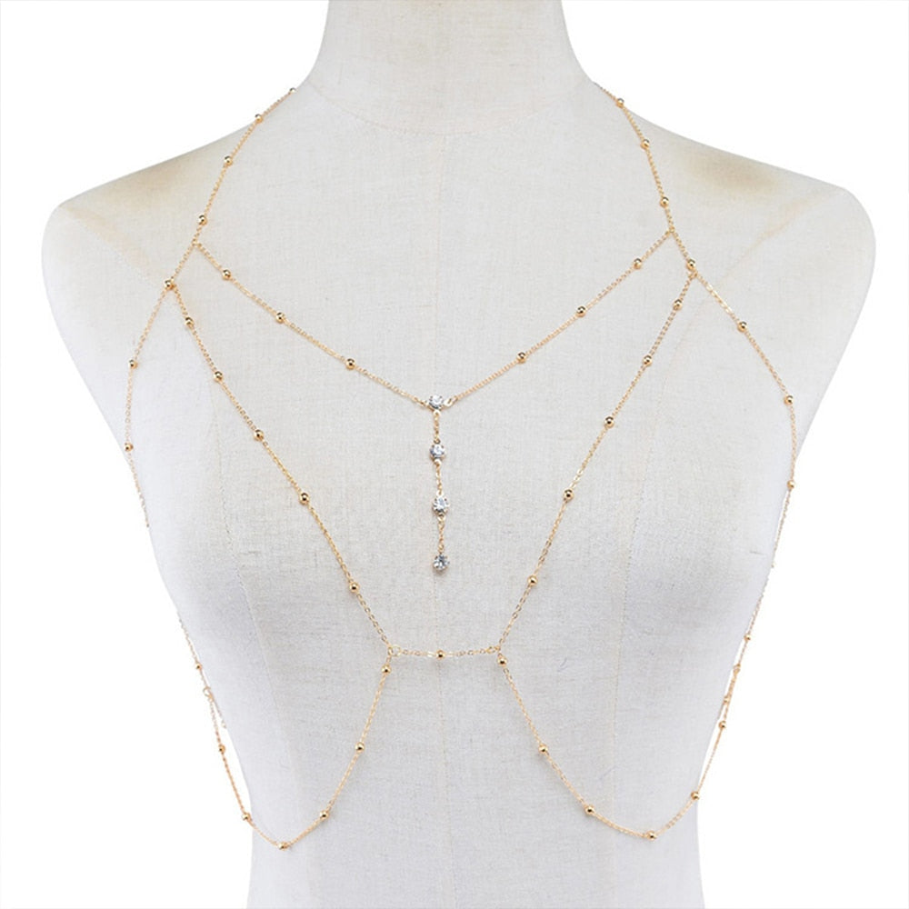 Gold Chain Bra / Harness / Multi-layer Body Chain Necklace -  Canada